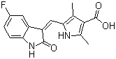 5-((Z)-(5-氟-2-氧代吲哚烷-3-亚基)甲基)-2,4-二甲基-1H-吡咯-3-羧酸 356068-93-4